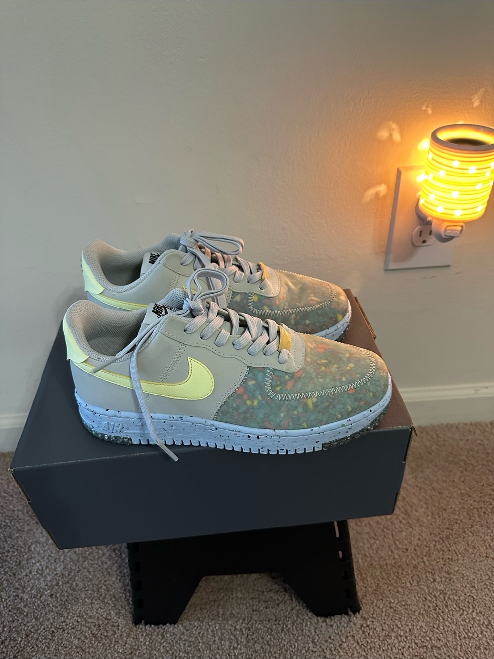 Nike Air Force 1 Low Pastel Floral with Neon Yellow Swoosh
